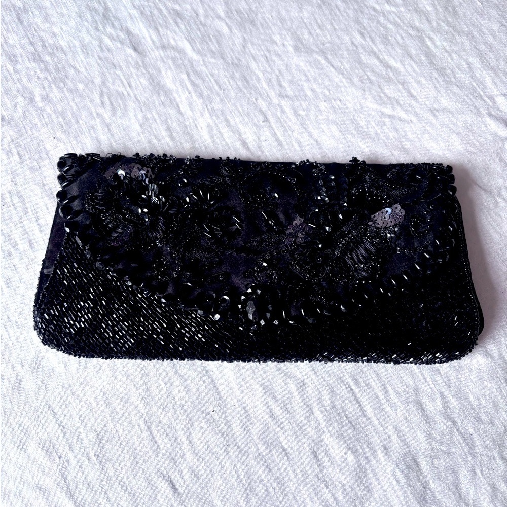 Accessorize Black Beaded Clutch